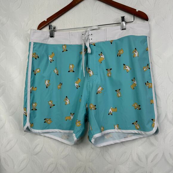 Midnight Hour Hot Topic Corgi Print Swim Trunks Size 36 Men's NWT - Picture 3 of 10